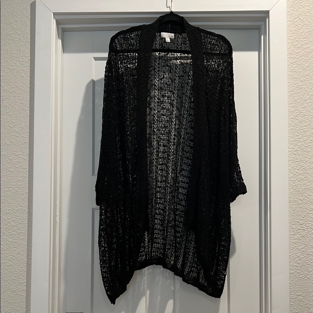 Black Open-Knit Women's Sweater